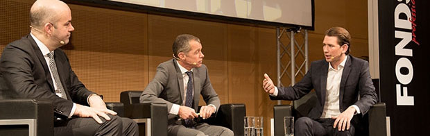 Marcel Fratzscher, Gerhard Führing und Sebastian Kurz Marcel Fratzscher, Gerhard Führing und Sebastian Kurz