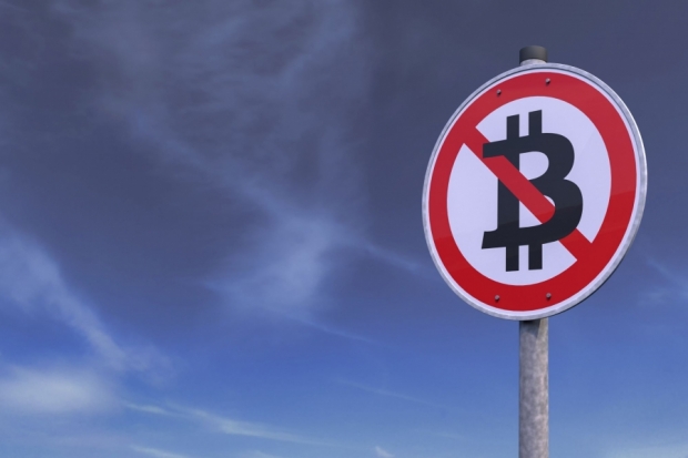 Bitcoin, Verbotsschild