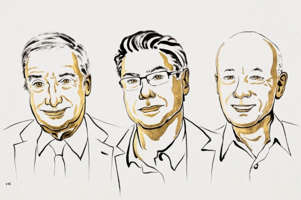 Joel Mokyr, Philippe Aghion und Peter Howitt (v.l.n.r.) Joel Mokyr, Philippe Aghion und Peter Howitt (v.l.n.r.)