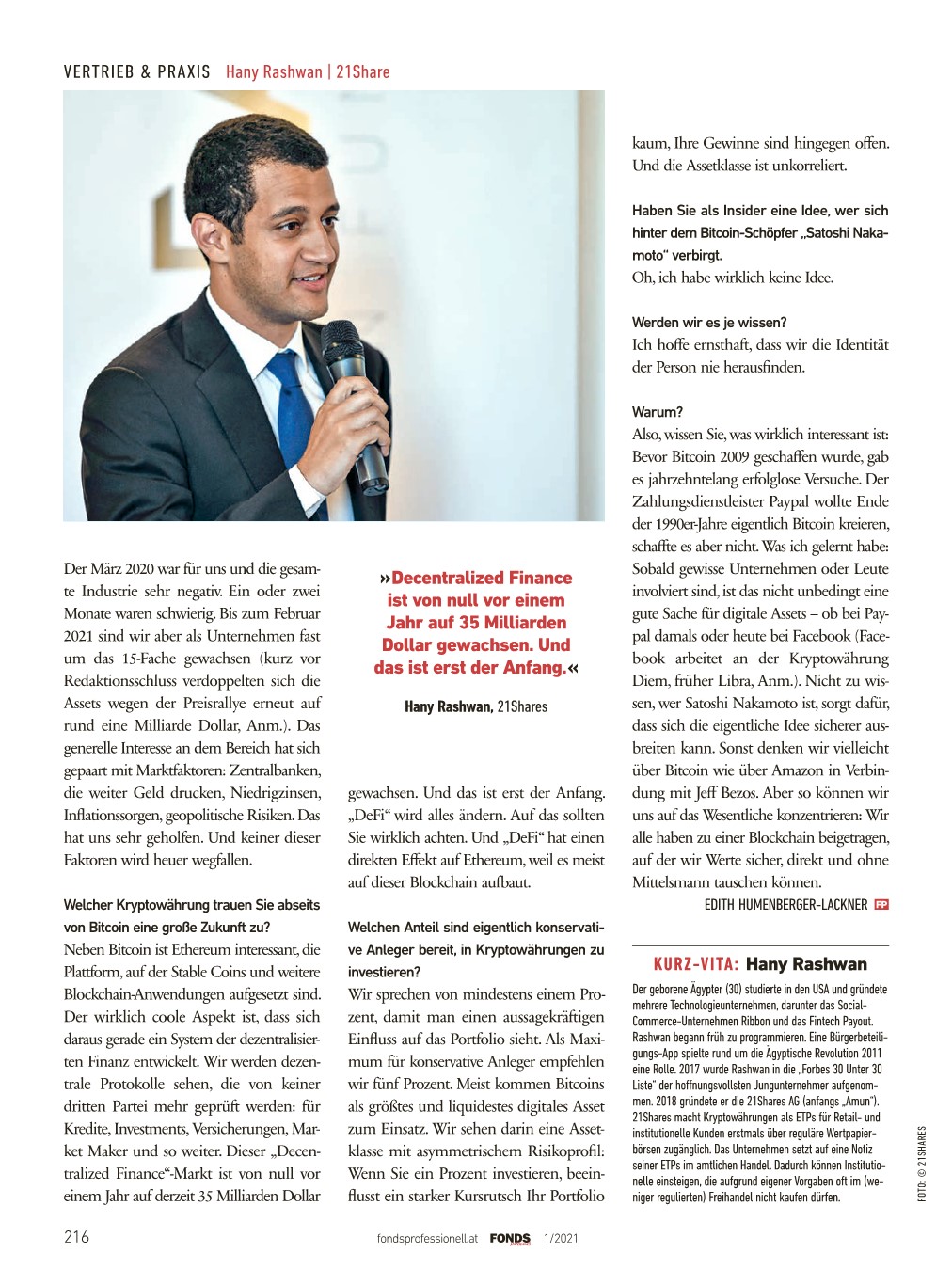 FONDS professionell Österreich, Ausgabe 1/2021