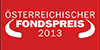 Österreichischer Fondspreis 2013 in der Kategorie "Aktienfonds Dividendenstrategien Global"