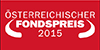 Österreichischer Fondspreis 2015 in der Kategorie "Sustainable Investment"